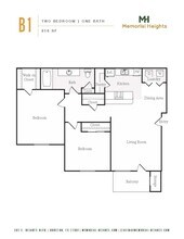 Two bedroom B1 2421 floor plan
